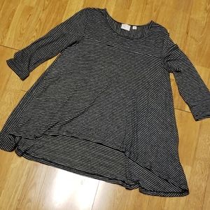 ANTHRO Postmark striped high low swing top S